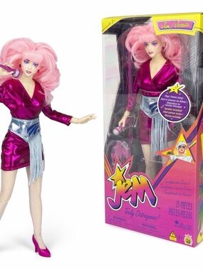 JEM Pink Metallic Dress Doll with Silver Fringe Belt